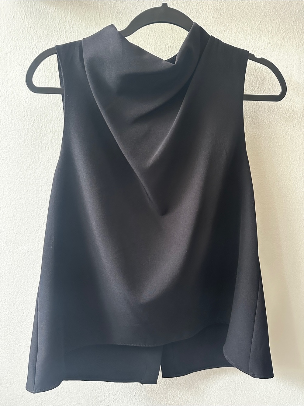 ZARA Black Draped Sleeveless Blouse
